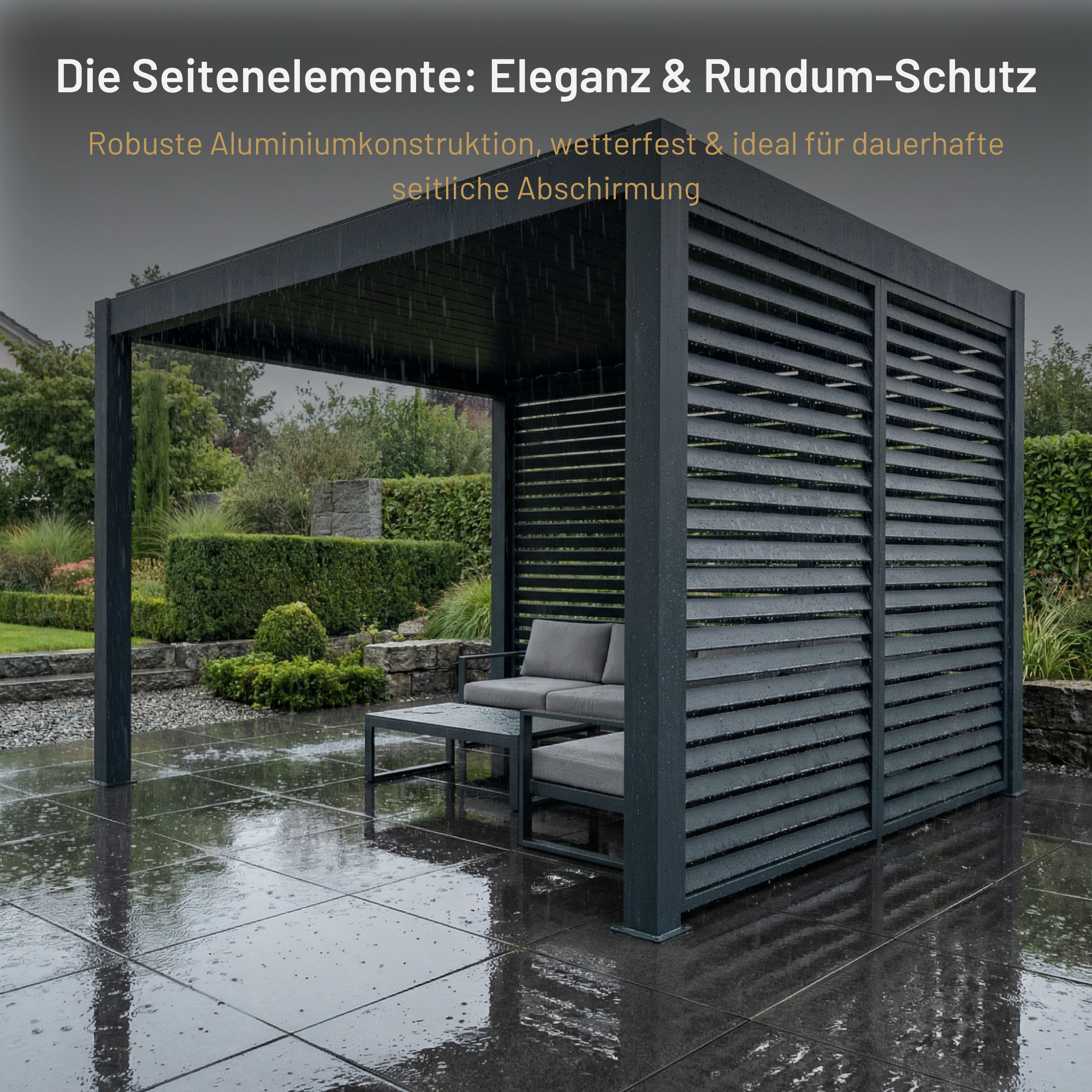 Sky Seitenelement 7m – feste Lamellenwand
