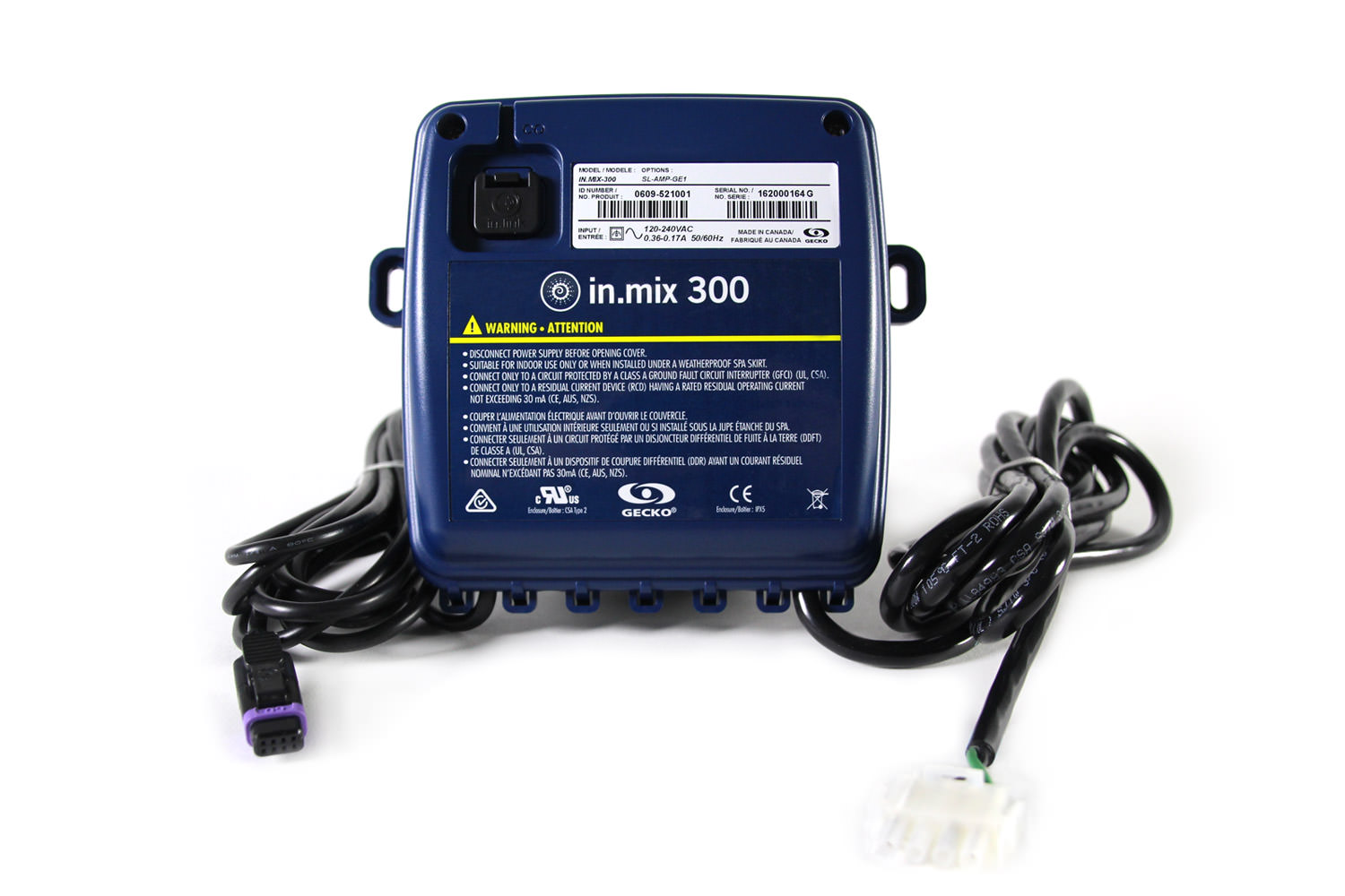 Gecko in.mix 300 Farblicht-Steuerung, 3 Zonen – AMP-Stromkabel, Molex 5 V LED-Port (0609-521001)