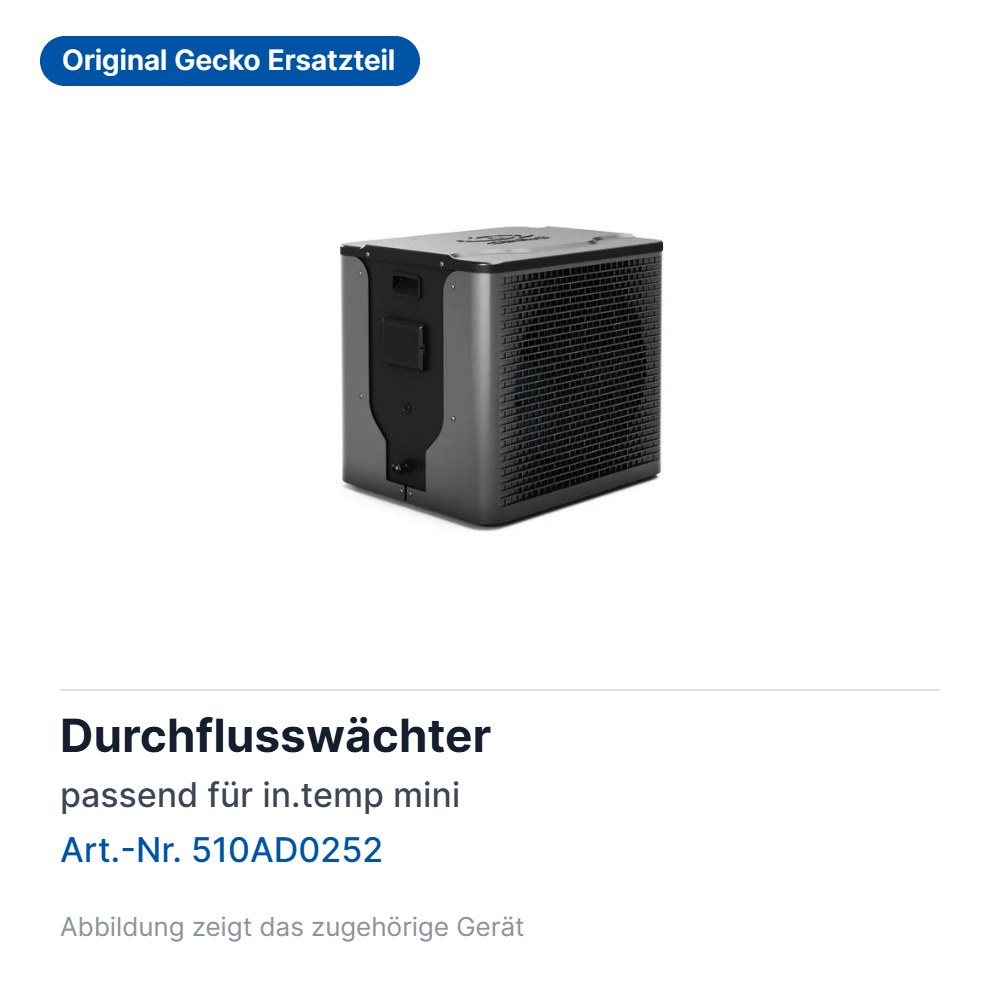 Gecko Durchflusswächter für in.temp mini Wärmepumpe (510AD0252)
