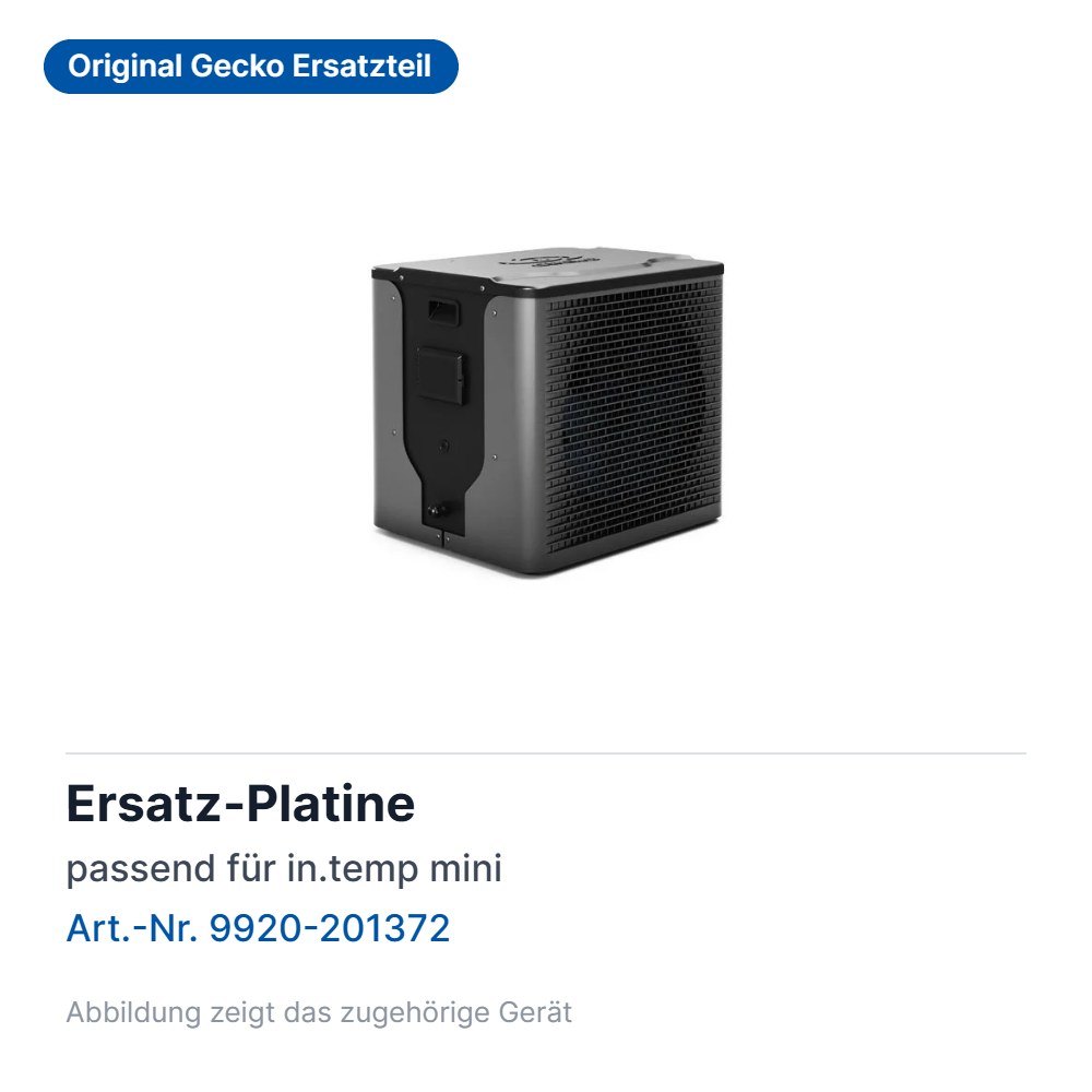 Gecko Ersatz-Platine für in.temp mini Wärmepumpe (9920-201372)