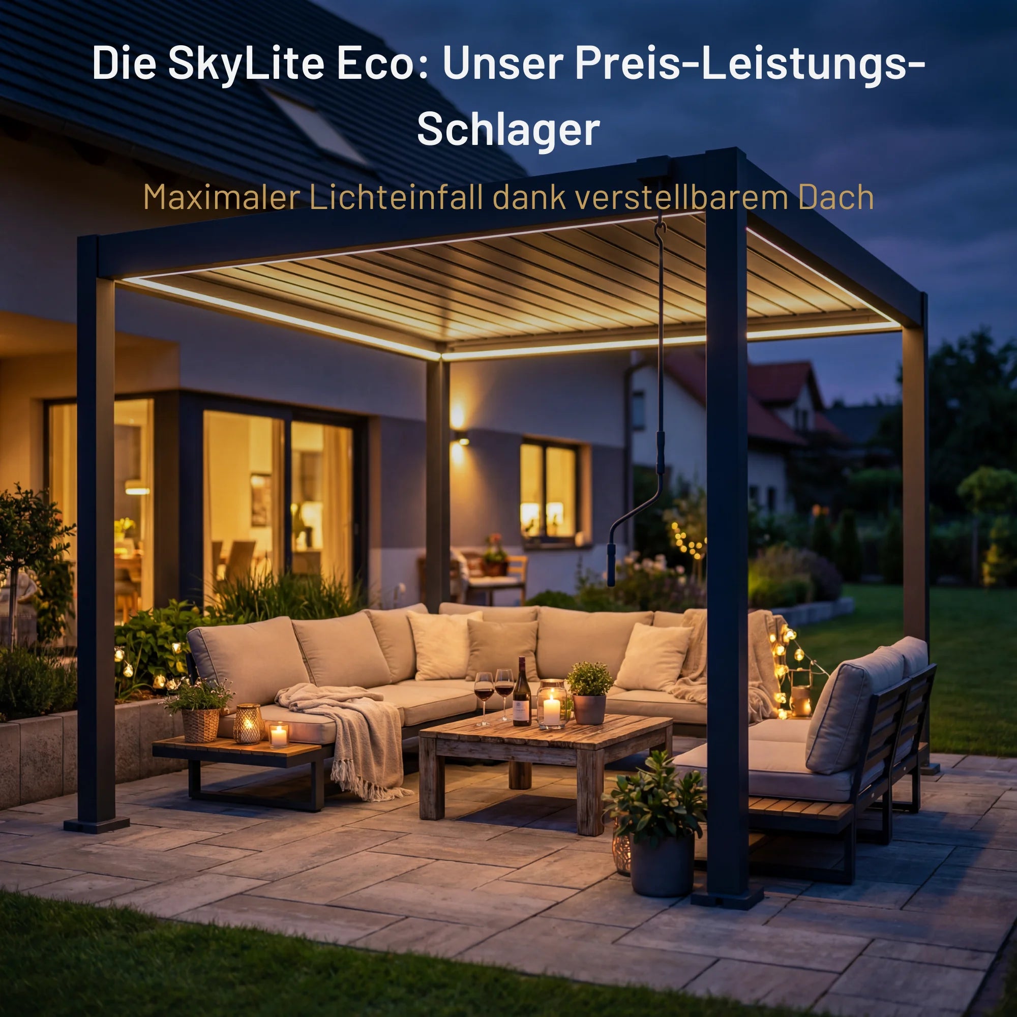 SkyLite ECO Aluminium LED Pergola 3x3m