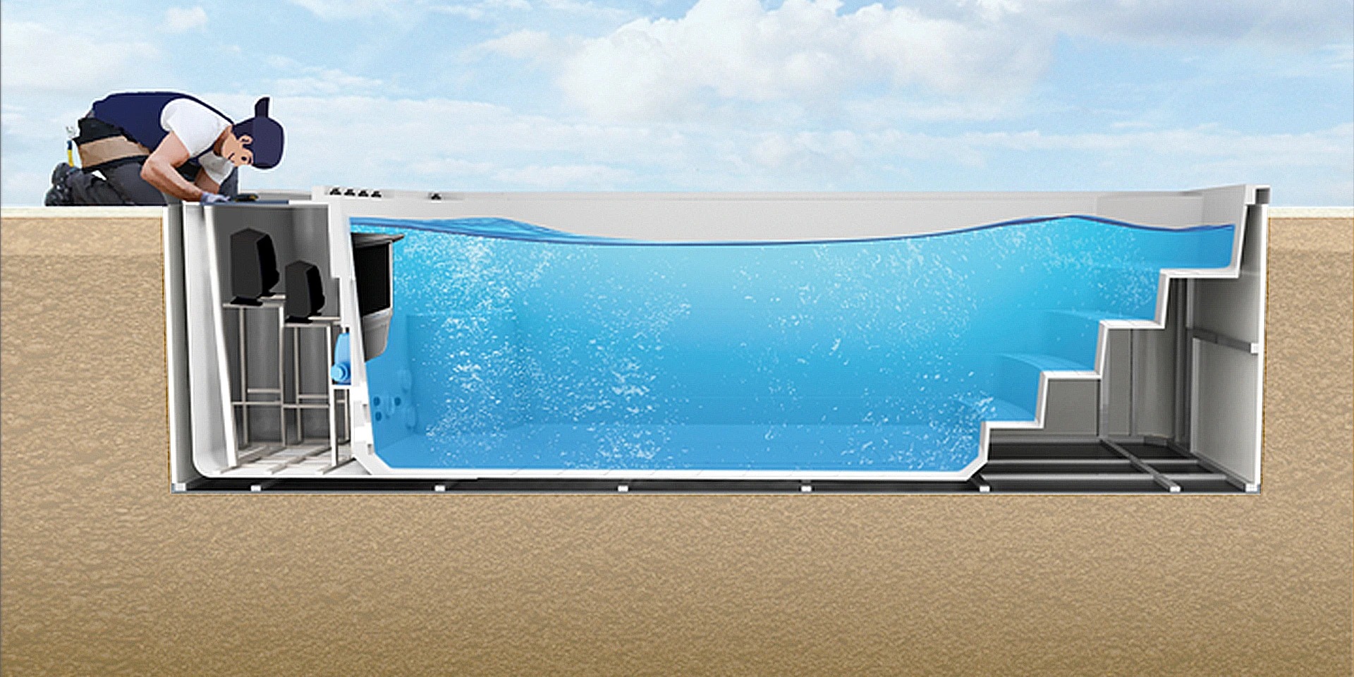 Swimspa Fully-Inground 600 – PRO
