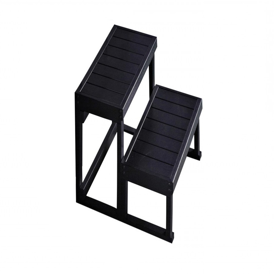 Whirlpool-Treppe, 2-stufig, 57 x 55 cm – Schwarz H06B