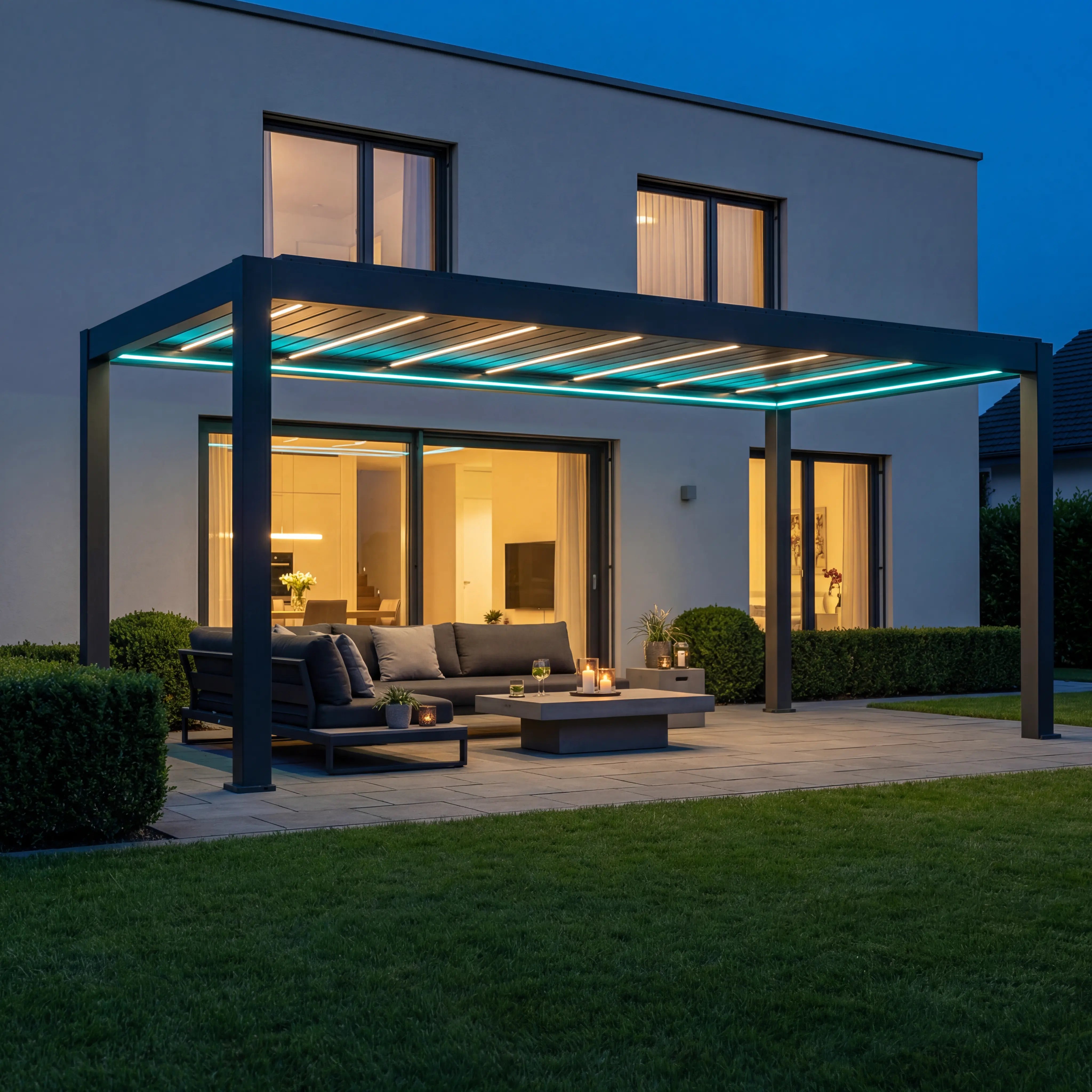SkyMax Ultra Aluminium LED Pergola 3x6m motorisiert