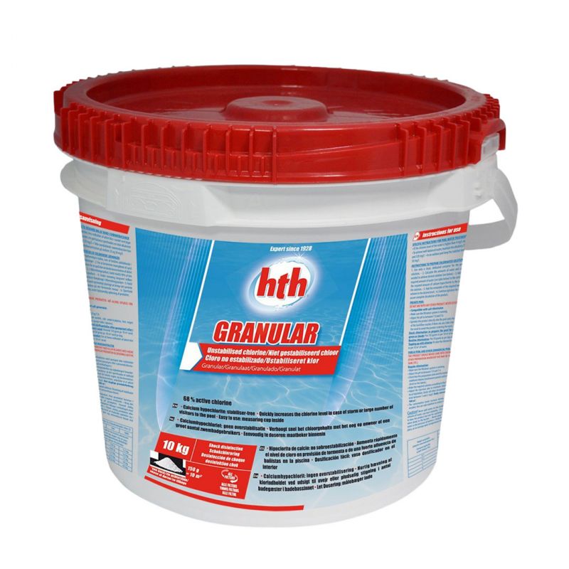 hth Granular 10 kg – Hochwirksames Trockenchlor für Pools