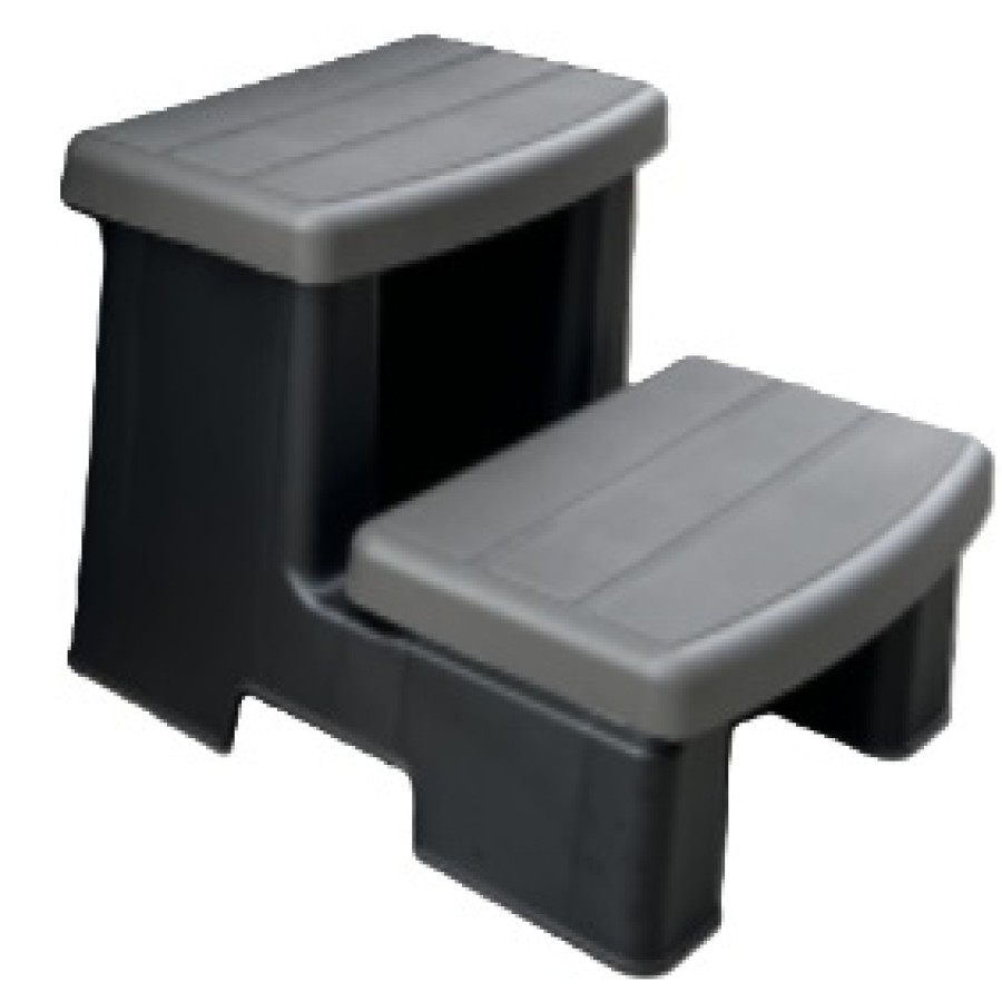 Whirlpool-Treppe, 2-stufig, 60 x 63.5 cm – Grau mit schwarzen Beinen