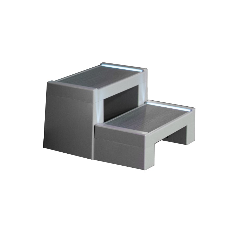 Whirlpool-Treppe, 2-stufig – Lunar Grey mit hellgrauen Seiten