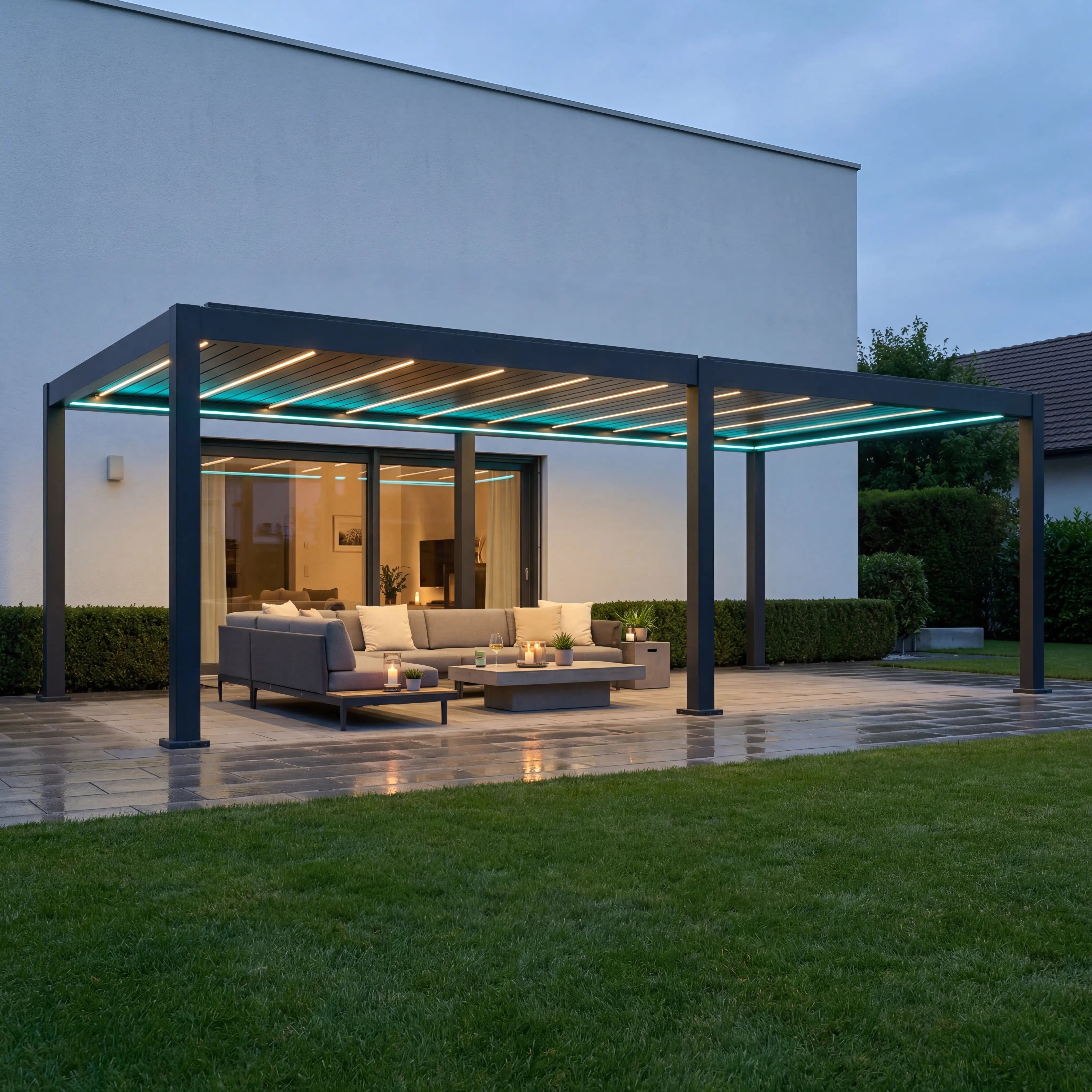SkyMax Ultra Aluminium LED Pergola 4x8m motorisiert